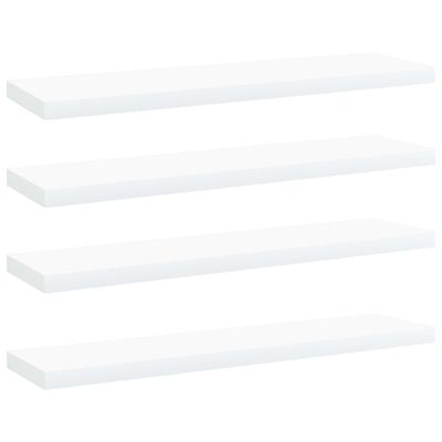 vidaXL Prídavné police 4 ks, biele 40x10x1,5 cm, kompozitné drevo