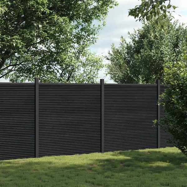 vidaXL Sada plotových panelov sivá 353x186 cm WPC