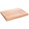 vidaXL Nástenná polica bledohnedá 40x30x(2-4) cm ošetrený masívny dub