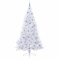 vidaXL Umelý vianočný stromček Biela 240 cm PVC a oceľ