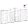 vidaXL Oblúkové gabiónové koše 4ks 400x30x160/180cm pozinkované železo