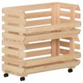 vidaXL Vozík na zeleninu 57x30x80 cm masívne borovicové drevo