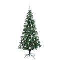 vidaXL Umelý predsvietený vianočný stromček Zelená 150 cm PVC a kov