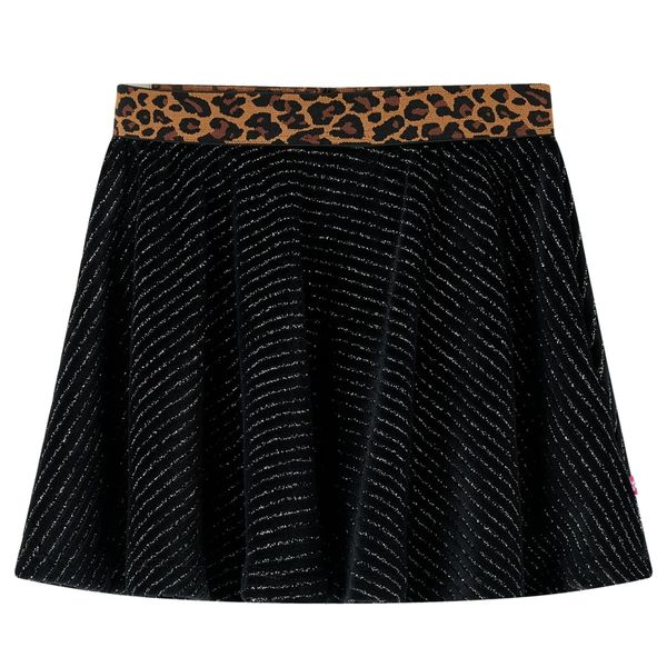 vidaXL Detská sukňa s leopardím pásom čierna 116