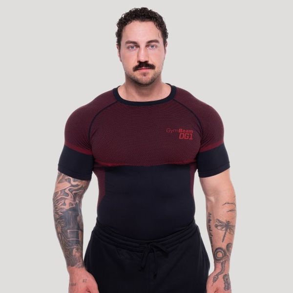 Bezšvové tričko OG1 Black/Red - GymBeam, veľkosť M