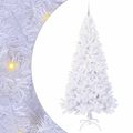 vidaXL Umelý vianočný stromček s 300 LED-i Biela 240 cm PVC a oceľ