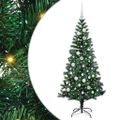 vidaXL Umelý predsvietený vianočný stromček Zelená 150 cm PVC a kov