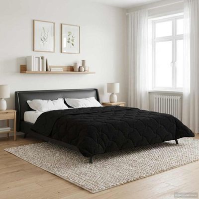 vidaXL Prikrývka na celý rok Šnurovaný Čierna 240 x 260 cm