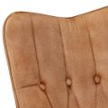 vidaXL Kreslo wingback s podnožkou hnedé plátno