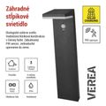 LED záhradné solárne stĺpikové svietidlo VEREA, senzor súmraku, 10,7 x 15,4 x 50 cm