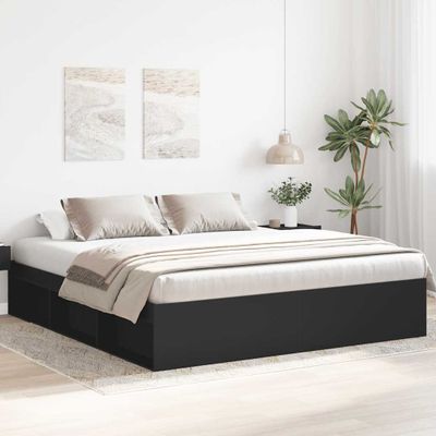vidaXL Rám postele čierny 180x200 cm Super King Size