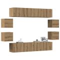 VidaXL 8 dielna súprava nástennej TV skrinky Artisan Oak
