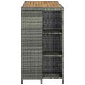 vidaXL Barový stolík s úložným regálom sivý 120x60x110 cm polyratan