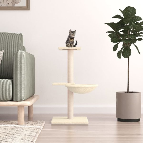 vidaXL Škrabadlo pre mačky so sisalovými stĺpikmi krémové 72 cm