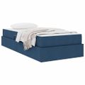 vidaXL Postel s úložným prostorem a matrací Modrá 90 x 190 cm