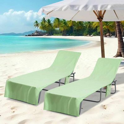 vidaXL Osušky pre ležadlo 2 pcs Zelená 210 x 75 cm