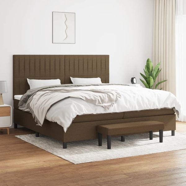 vidaXL Boxspring posteľ s matracom tmavohnedá 200x200 cm látka
