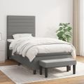 vidaXL Boxspring posteľ s matracom tmavosivá 90x200 cm látka