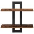 vidaXL Plávajúce police Staré drevo 40 x 15 x 40 cm Kompozitné drevo