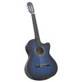 vidaXL Folková klasická gitara s výrezom, ekvalizér, 6 strún, modrá