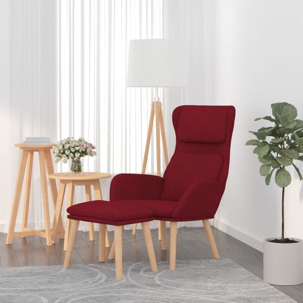 vidaXL Relaxačné kreslo s podnožkou vínovo-červené zamat