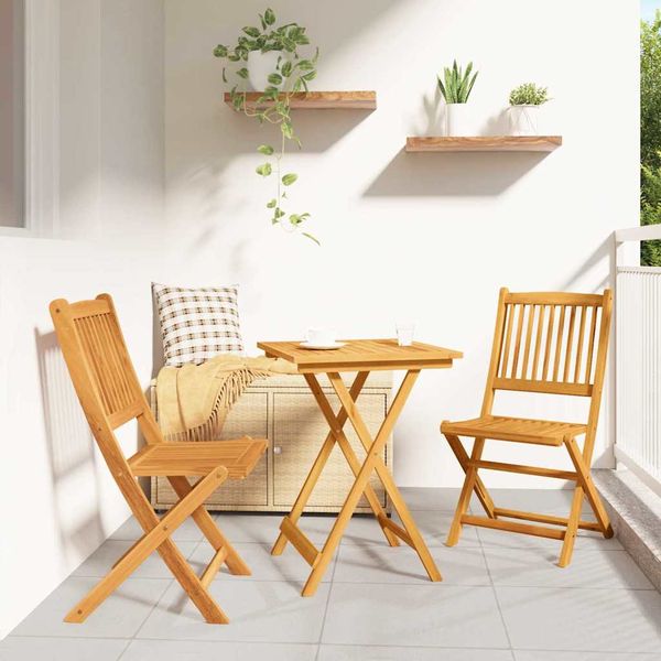 vidaXL Záhradný bistro set 3 pcs Hnedá Pevné akáciové drevo