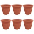 vidaXL Kulatý kvetináč 6 ks Tehlovo červená Ø 30 x 25 cm Plast