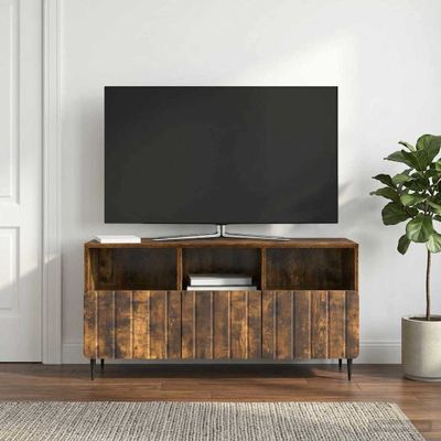 vidaXL TV skrinka Dymový dub 102 x 34,5 x 50 cm Kompozitné drevo