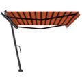 vidaXL Samostatne stojaca ručná markíza 500x300 cm oranžovo-hnedá