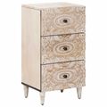 vidaXL Servírovacia skriňa Biela 40 x 33,5 x 75 cm Masívne mango drevo