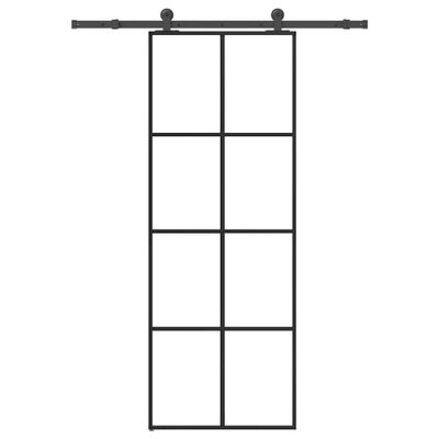 vidaXL Posuvné dvere s kovaním 76x205 cm ESG sklo a hliník