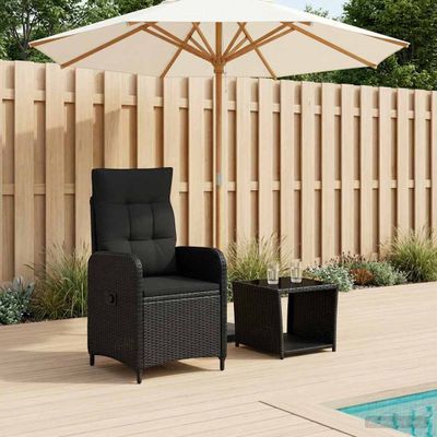 vidaXL Záhradný lounge set 2 ks Čierna