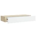 vidaXL Nástenné zásuvkové police 2 ks, dubové a biele, 60x23,5x10 cm, MDF