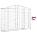 vidaXL Oblúkové gabionové koše 7 ks 200x30x140/160 cm pozink. železo
