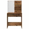 VidaXL súprava toaletného stolíka s LED diódou Old Wood