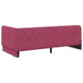 vidaXL Rohový rám postele Víno červené 90 x 190 cm Zamat