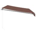 vidaXL Ručne zaťahovacia markíza s LED hnedá 350x250 cm