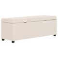 vidaXL Lavica s úložným priestorom 116 cm krémová polyester