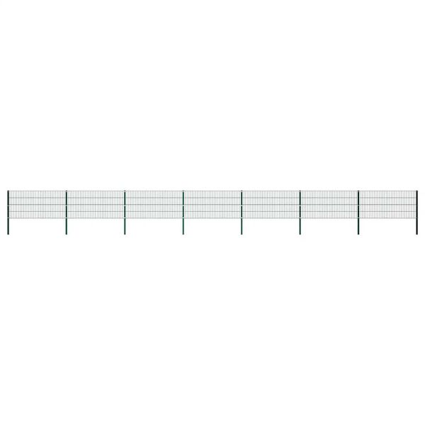 vidaXL Plotový panel so stĺpikmi, železný 1212x80 cm, zelený