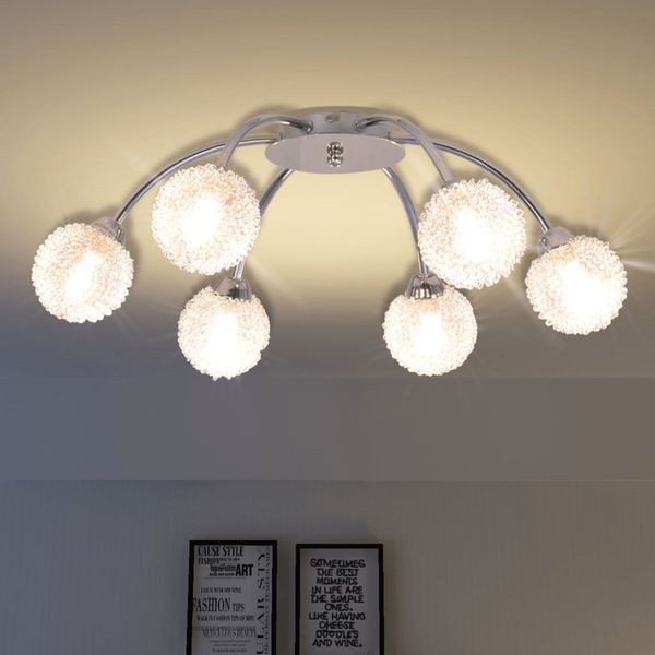 vidaXL Stropná lampa so 6 LED žiarovkami G9 240 W