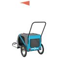 vidaXL Príves na bicykel pre domáce zvieratá, modrý a sivý, oxfordská látka a železo