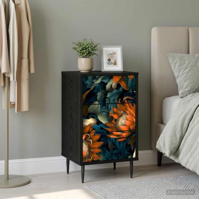 vidaXL Nočný stolík LOCHEM Čierny dub 36 x 33 x 61 cm Kompozitné drevo