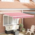 vidaXL Sklopná markíza Červená a Biela 300 x 250 cm Tkanina a hliník