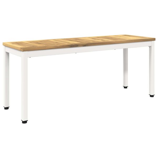 vidaXL Záhradná lavička 108,5 x 35 x 45 cm Pevné akáciové drevo Biela