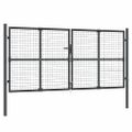 vidaXL Pletená záhradná brána antracitová 300x125 cm pozinkovaná oceľ