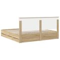 vidaXL Rám postele Sonoma dub 200 x 200 cm Inžinierske drevo