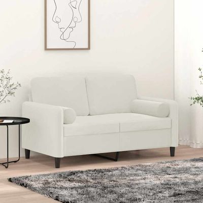 vidaXL Dekoratívne vankúše 2 ks krémové Ø15x50 cm zamat