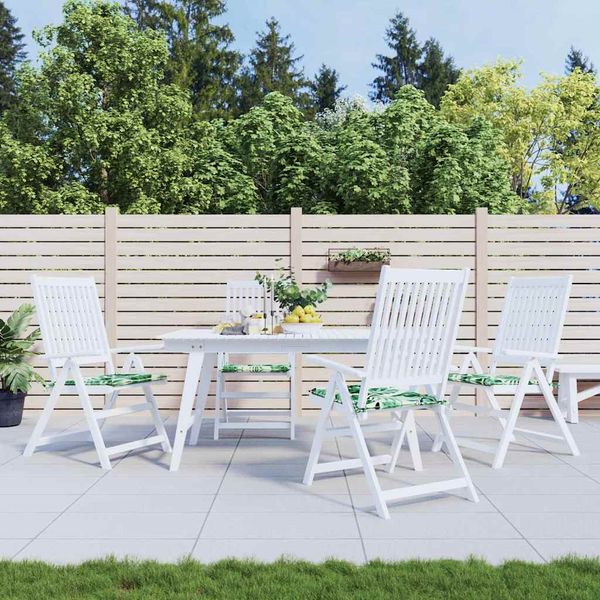 vidaXL Vankúše na stoličky 4 pcs Vzor listov 50 x 50 x 4 cm