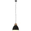 vidaXL Industriálna závesná lampa čierna železo a masívne drevo 46 cm E27