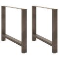 vidaXL Nohy k jedálenskému stolu, prírodná oceľ, 2 ks, 90 x (72-73) cm, oceľ